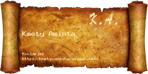 Kmety Aminta névjegykártya